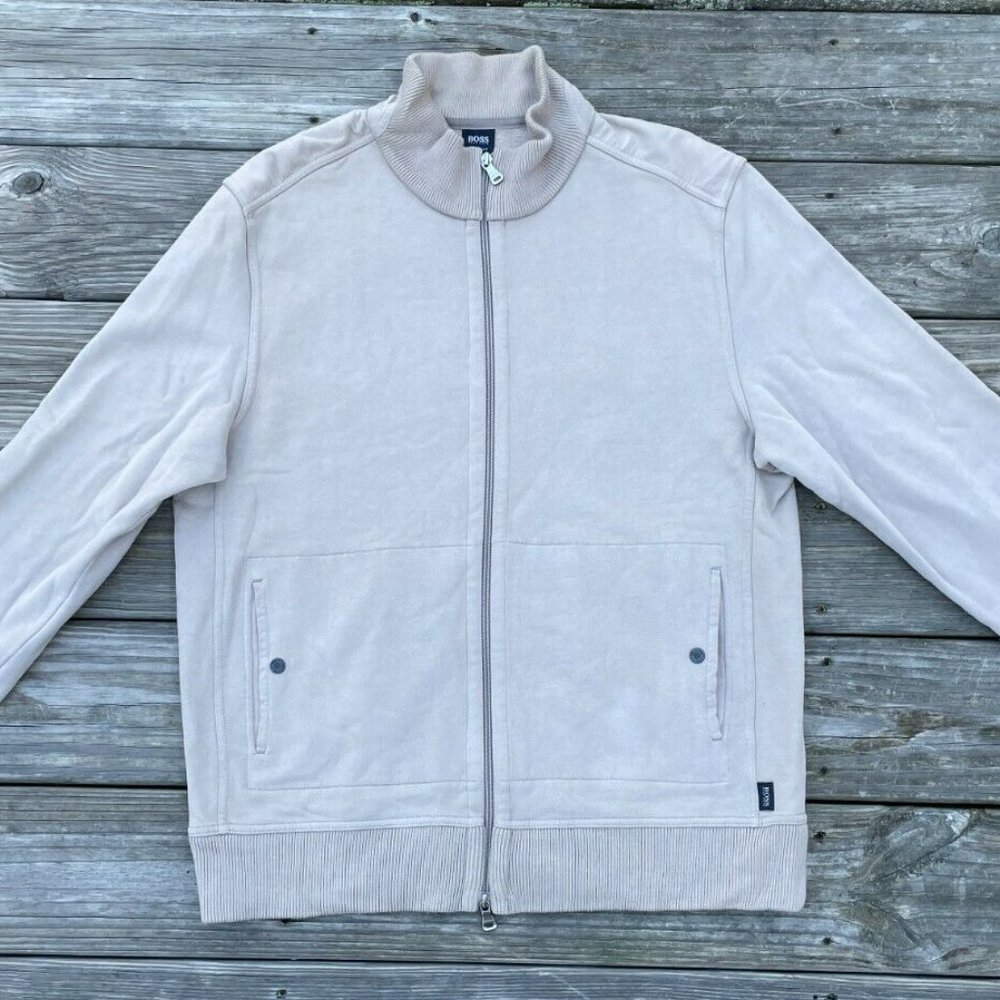 Hugo Boss Men Sweater Long Sleeve Jacket Zip Up Size XL Regular Fit Authentic